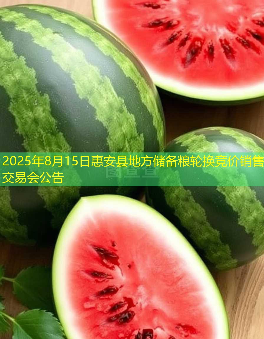 2025年8月15日惠安县地方储备粮轮换竞价销售交易会公告