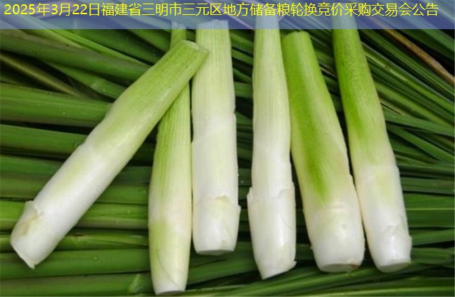 2025年3月22日福建省三明市三元区地方储备粮轮换竞价采购交易会公告