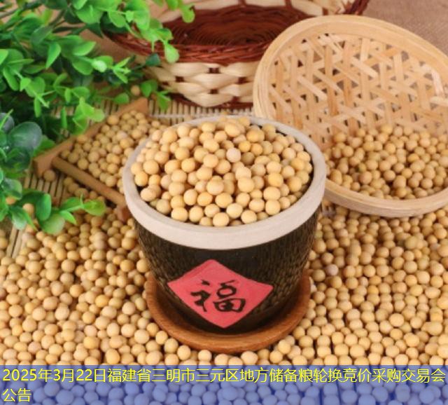 2025年3月22日福建省三明市三元区地方储备粮轮换竞价采购交易会公告