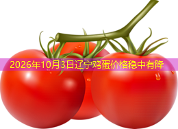 2026年10月3日辽宁鸡蛋价格稳中有降
