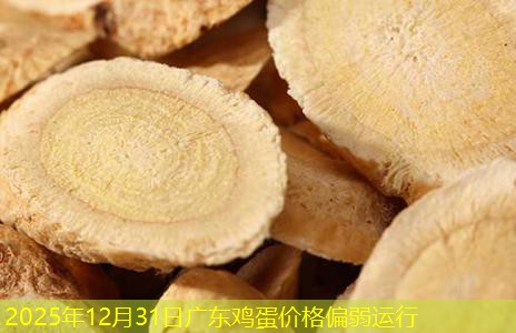 2025年12月31日广东鸡蛋价格偏弱运行