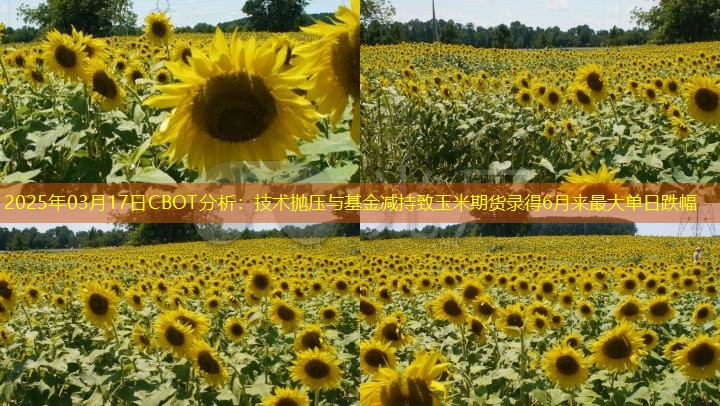 2025年03月17日CBOT分析：技术抛压与基金减持致玉米期货录得6月来最大单日跌幅