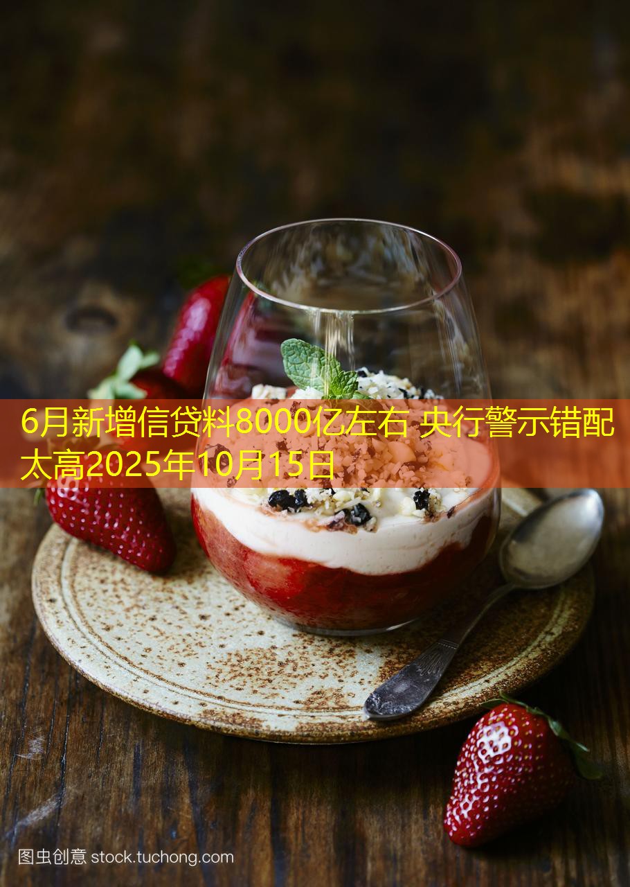 6月新增信贷料8000亿左右 央行警示错配太高2025年10月15日